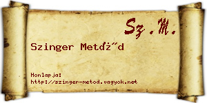 Szinger Metód névjegykártya